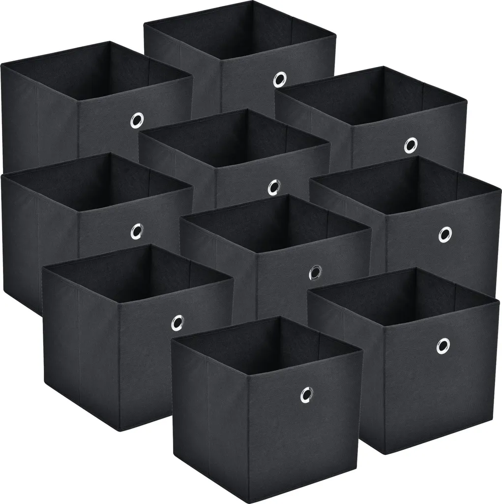 Boîte de rangement gain de place - Lot de 10 organiseurs pliables noirs