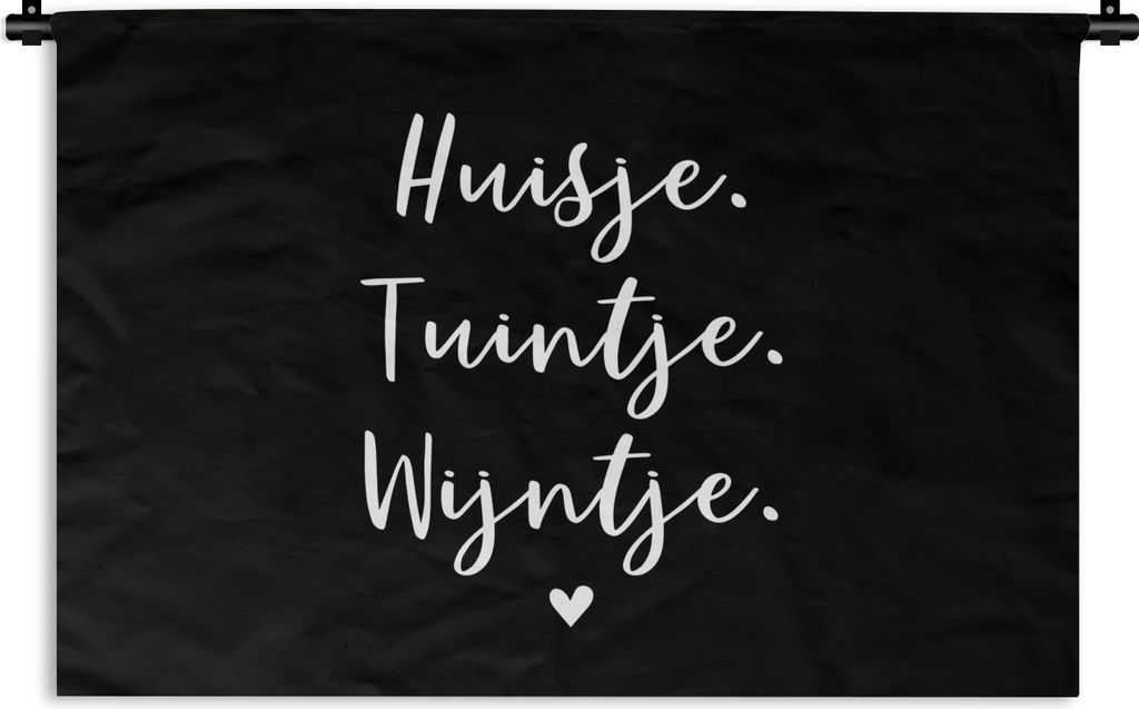 MuchoWow Wandteppich Wandbehang Haus, Garten, Wein - Zitate - Text - Wein - Haus 90x60 cm Tapisserie Dekoration Wandtuch - Wandskulpturen - Bildt...