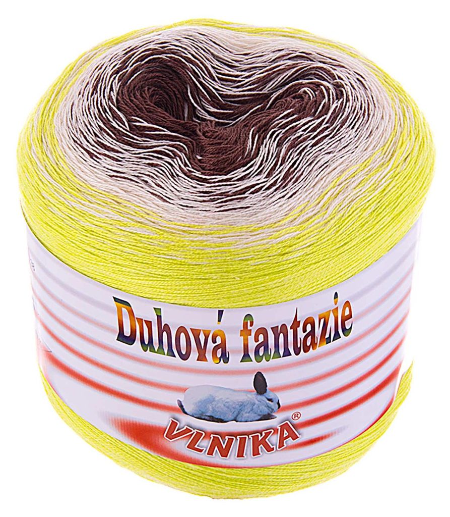 200g Strickgarn Duhová fantazie lemon butterfly