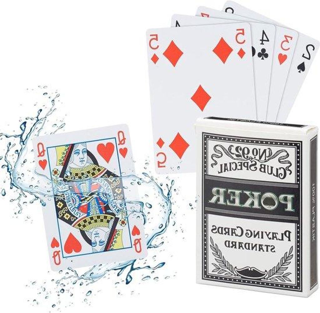 Plastik Pokerkarten - 54 wasserbeständige Spielkarten für Anfänger und Fortgeschrittene