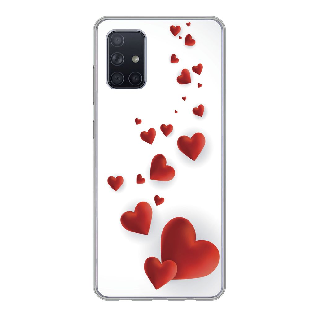 MuchoWow Handyhülle Schutzhülle Hülle für Samsung Galaxy A51 5G Eine Illustration eines Pfades der Herzen Silikon Softcase Handy Hülle - Abb...