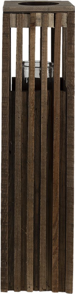 Clayre & Eef Windlicht 14x14x54 cm Braun Holz