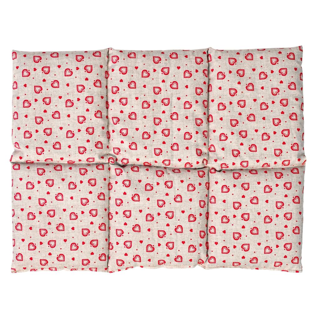 Leinsamenkissen groß 40x30cm 6-Kammer - Landhaus-Liebe - Wärmekissen Körnerkissen für Mikrowelle & Backofen z.B. für Rücken & Bauch - Leinsam...