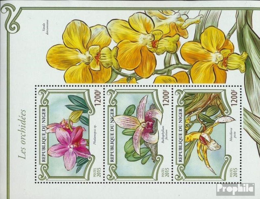 Briefmarken Niger 2015 Mi 3594-3596 Kleinbogen (kompl. Ausg.) postfrisch Orchideen