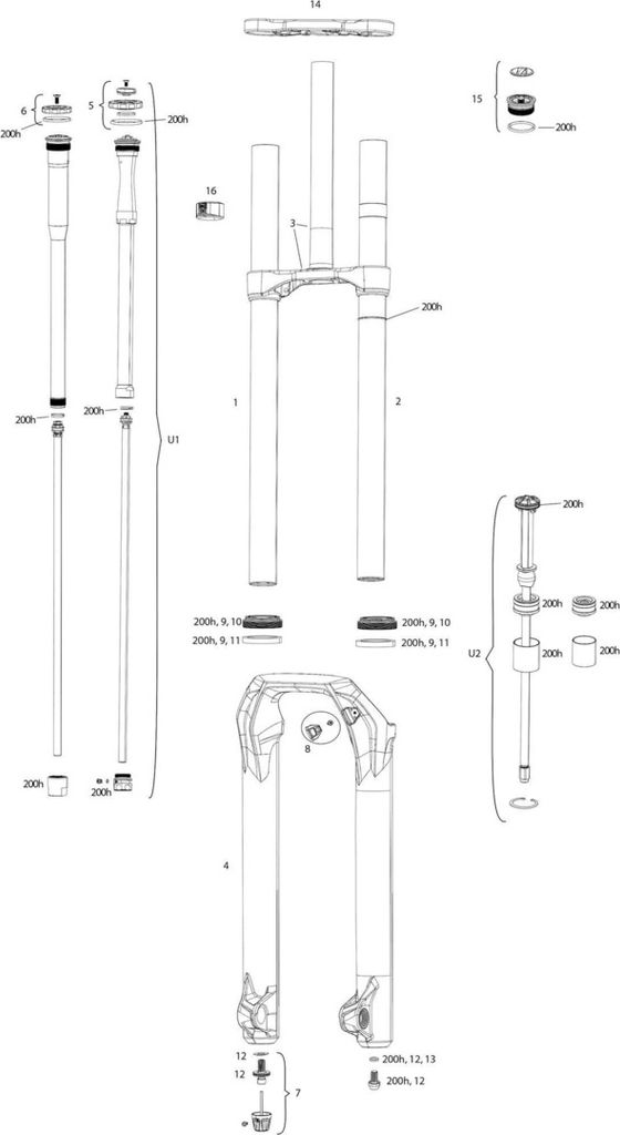 Rockshox Bremsschlauchbefestigungsbefestigung RS für Bremsleitung grau
