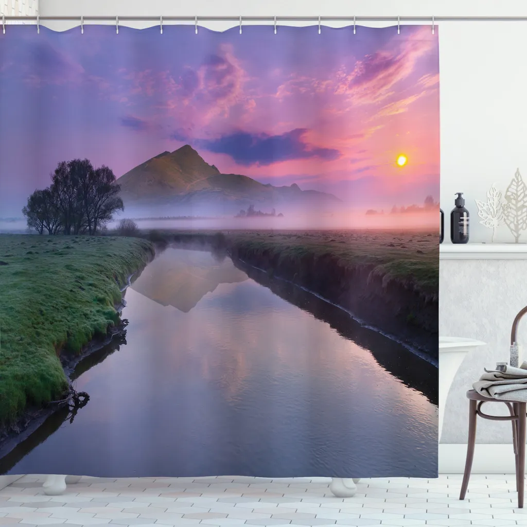 Arredo Bagno: Tenda Doccia Paesaggio ABAKUHAUS 175x240 Multicolore