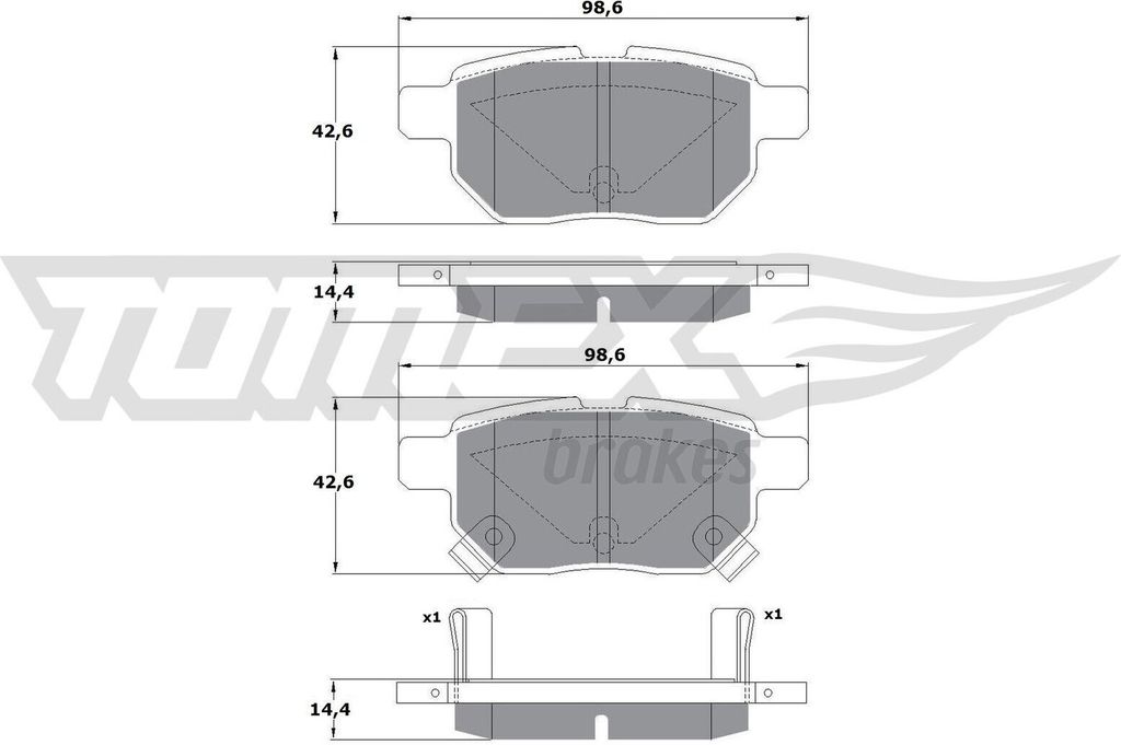 TOMEX brakes Bremsbeläge Satz Hinten Bremsklötze für TOYOTA Yaris Schrägheck (P9) TX 15-01