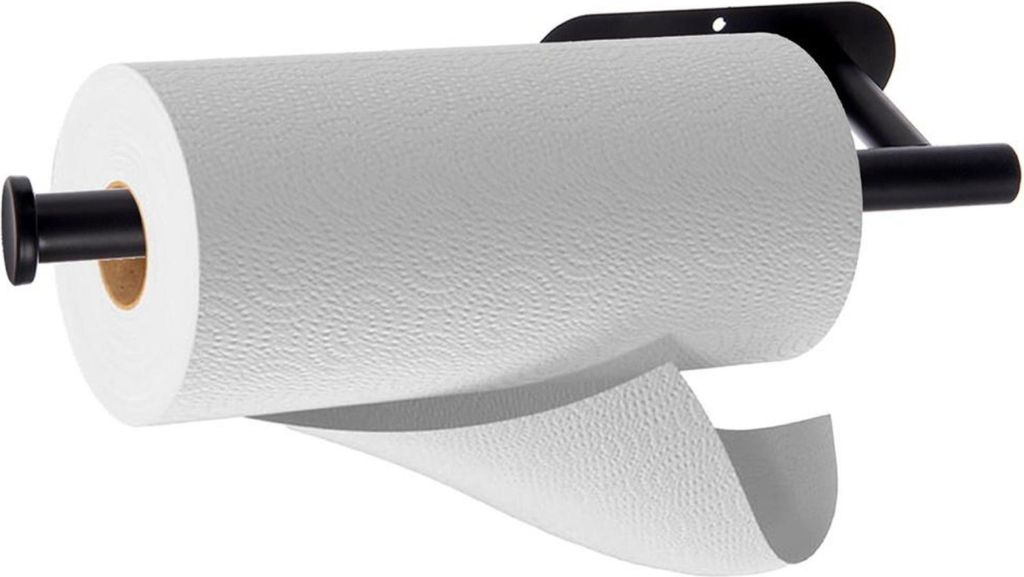 Orion | Halter für Küchenpapier - Küchenrollenhalter Metall - 33,5x9,2x4,5 cm - Schwarz - RADKA