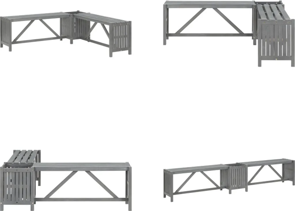 Offerta Panca Giardino vidaXL con Fioriera Legno Massiccio Grigio