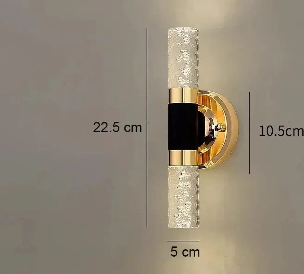 Éclairage de Miroir Mural Doré LED Blanc Chaud pour Salle de Bain et Chambre