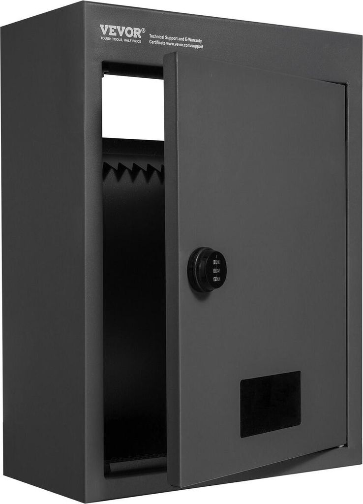 Through The Wall Drop Box 12.5x6.3x16.9" Mailbox with Code Lock Black