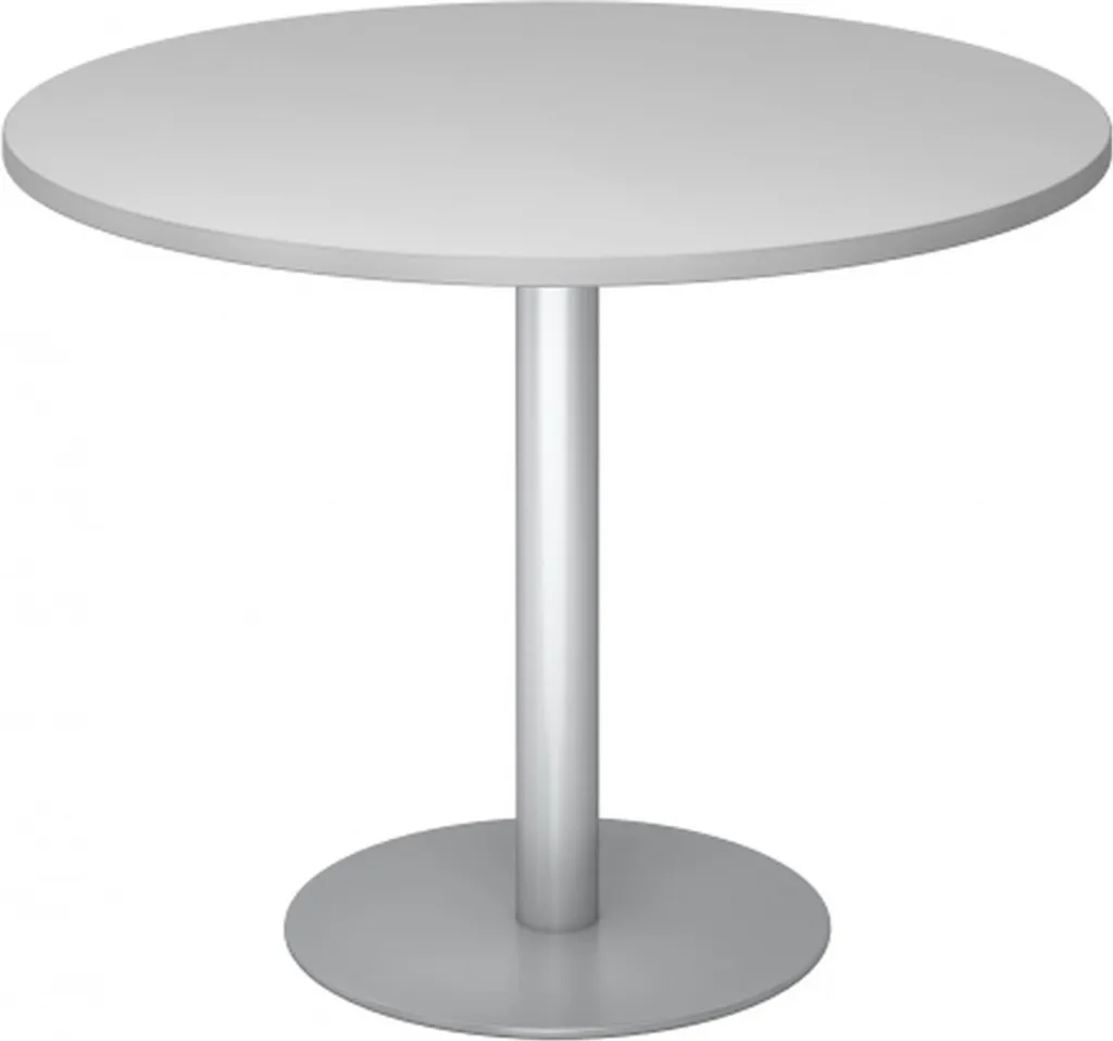 Table de Conférence Bistro F100R S Grise Ø 100 pour Espace de Travail