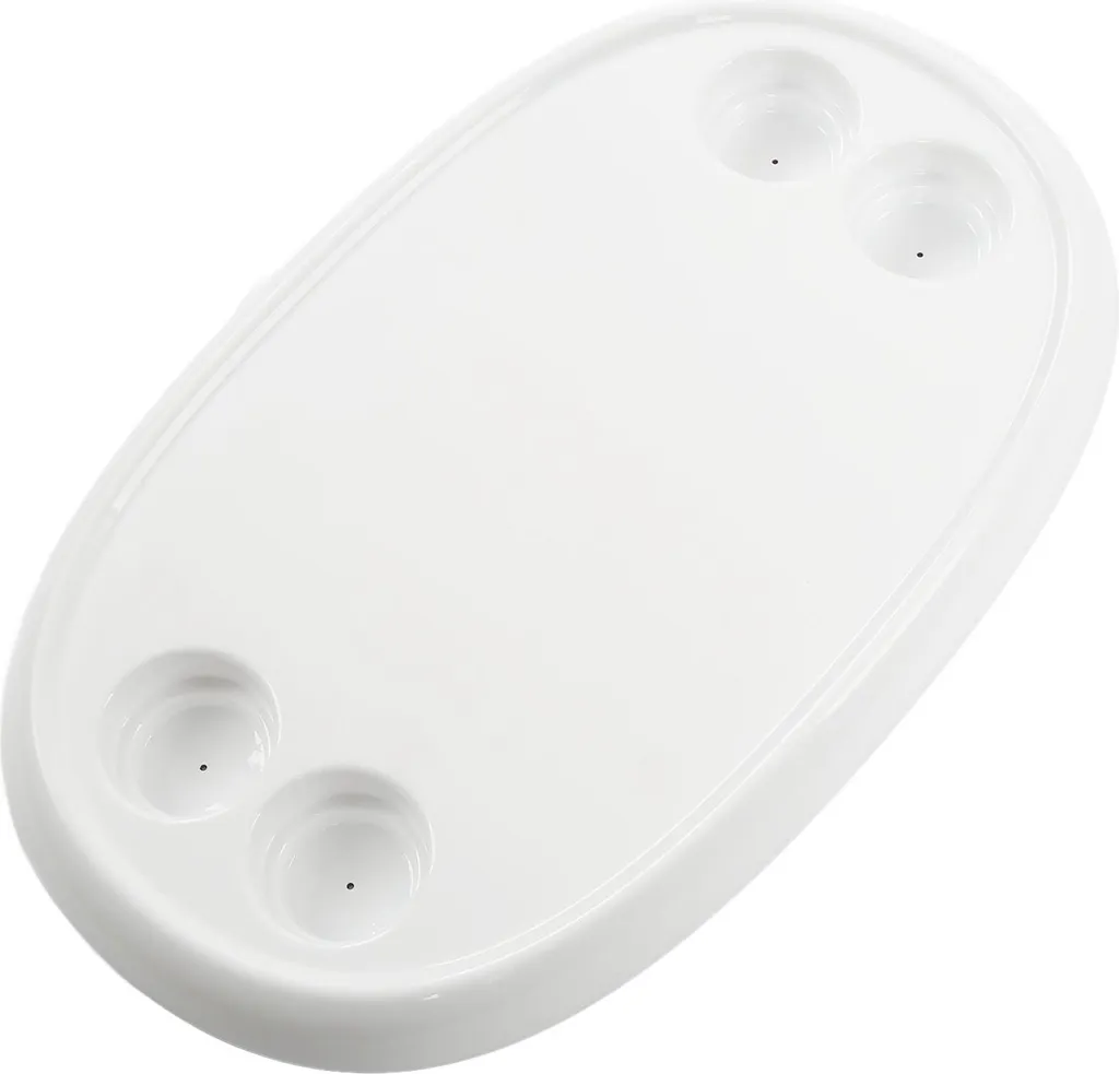 Table de Bateau Blanche 680x410mm avec 4 Porte-Gobelets pour Yacht