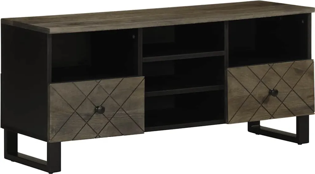 Supporto TV Minimal 100x33x46 cm Legno Mango Chiaro Massiccio