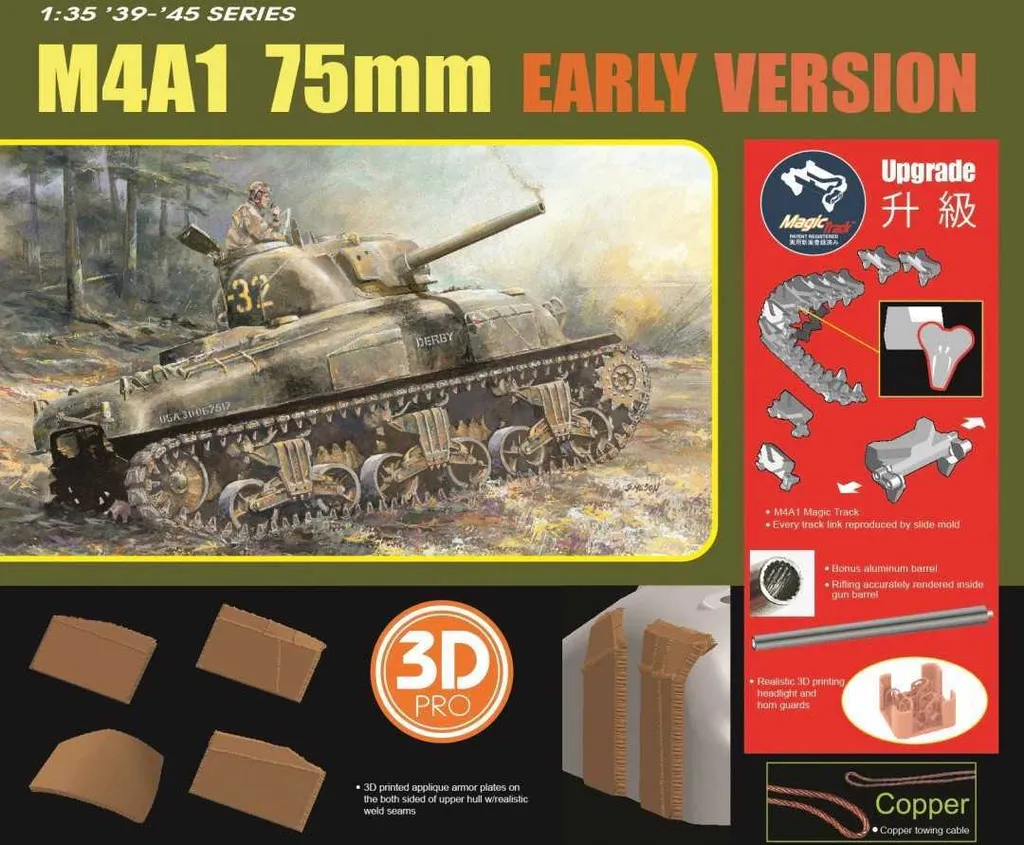 Tank M4A1 Early Production réplique historique ultra détaillée