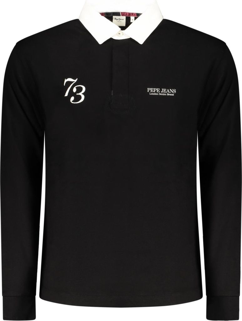 Herren Langarm-Poloshirt Schwarz – Nachhaltige Baumwolle & Stil