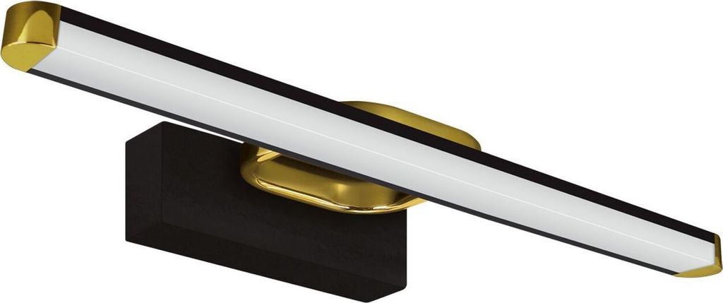 Spiegelleuchte Edelstahl LED IP44 43 cm breit in Schwarz Gold länglich 4100 K neutralweiß 430 lm