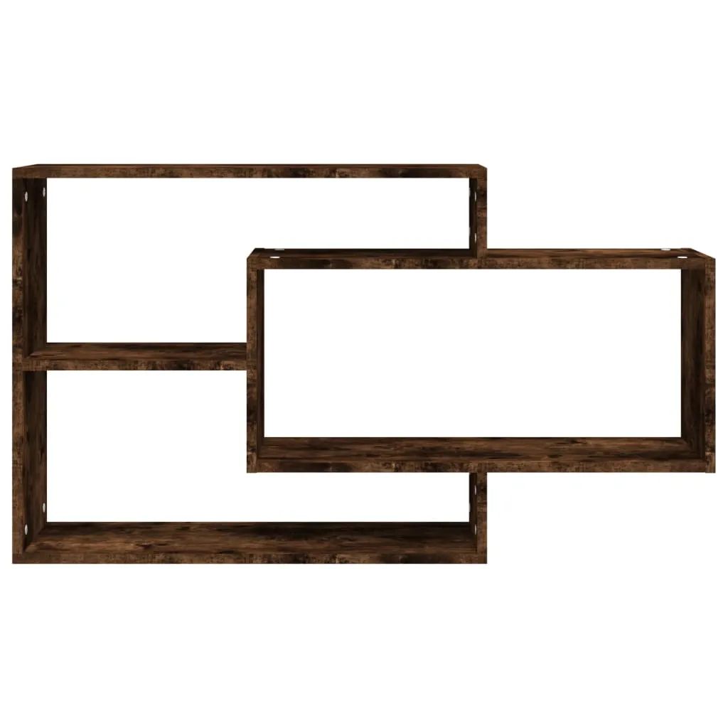 Étagère murale design 104 cm en chêne fumé avec compartiments de stockage - 4