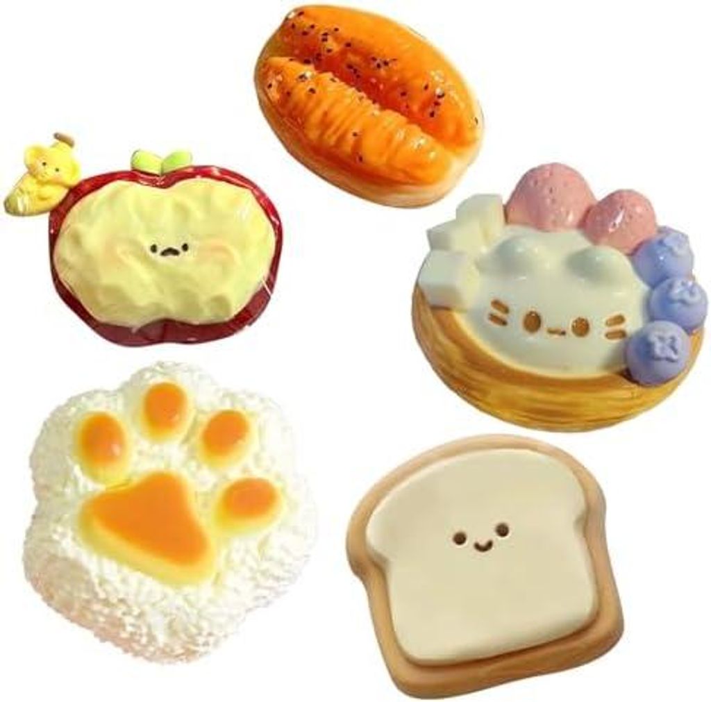 5 Stück Stress Relief Toy, Mochi Squishy Toys Set, Fufu Squishy für Stressabbau, Squeeze Squishies Anti-Stress-Spielzeug, Kawaii Soft Silikon Spi...