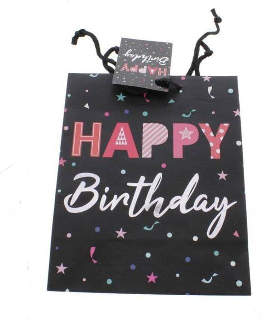 Geschenktasche Happy Birthday - ca. 17,5 x 9,5 x 23 cm Produktbild 