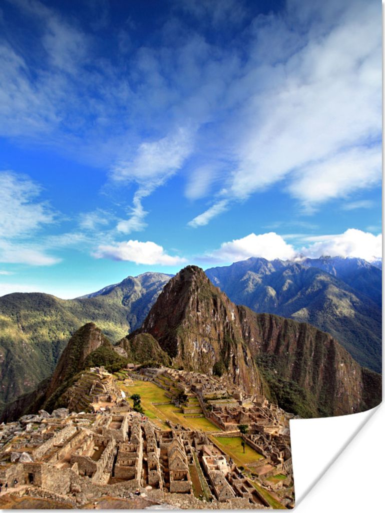 MuchoWow Poster Inka-Ruinen am Machu Picchu Peru 30x40 cm - Wandplakat - Poster Kinderzimmer
