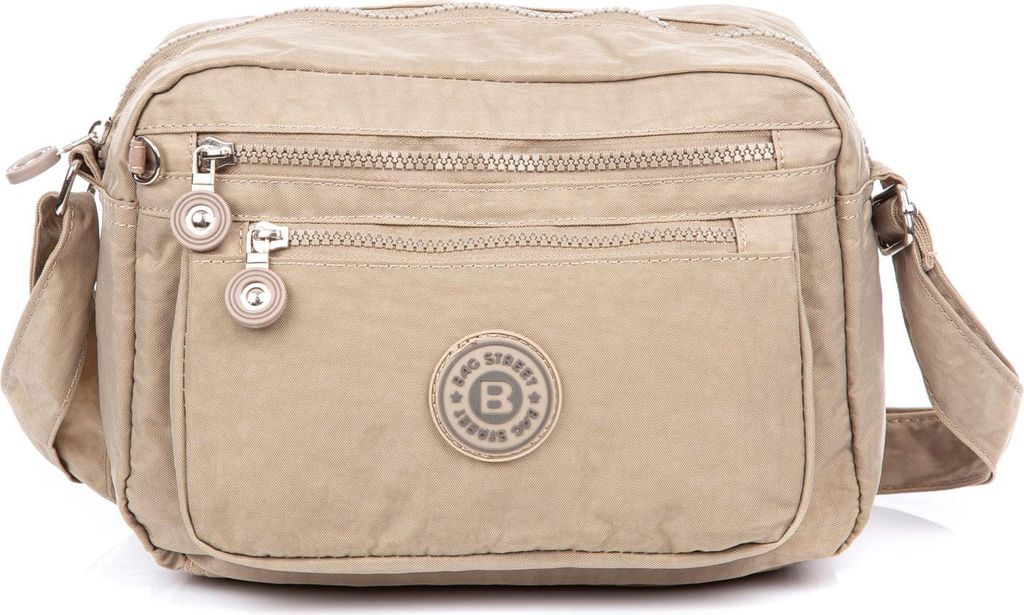 Bag Street Damentasche Kleine Leicht Umhängetasche Beige