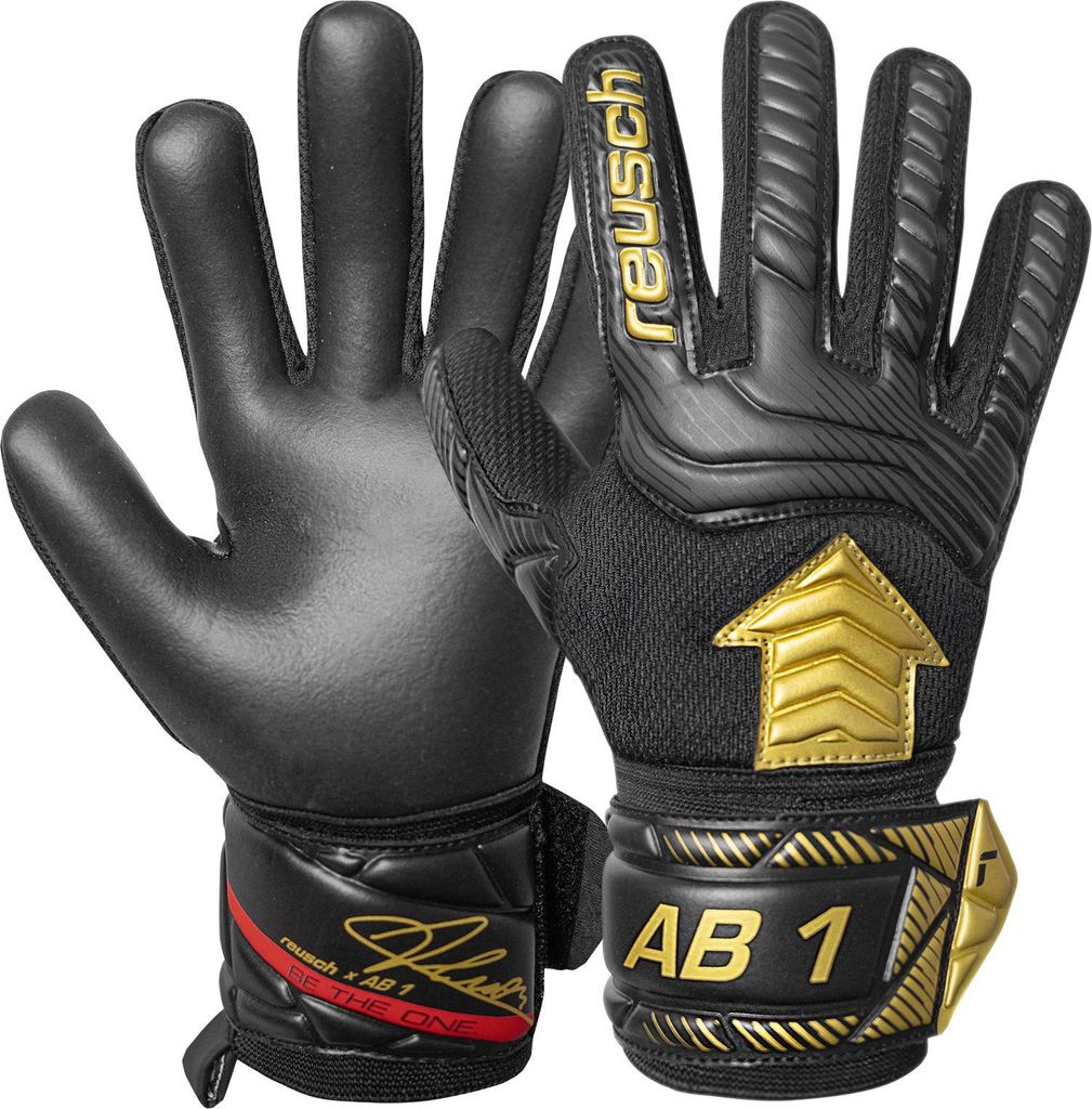 Reusch Torwarthandschuhe Attrakt AB1 Silver Junior mit Negative Cut 7707 black / gold 4