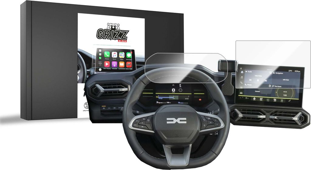 Keramische Autodisplayfolie 2in1 für Dacia Duster 10" (2024-2025), Grizz Protector