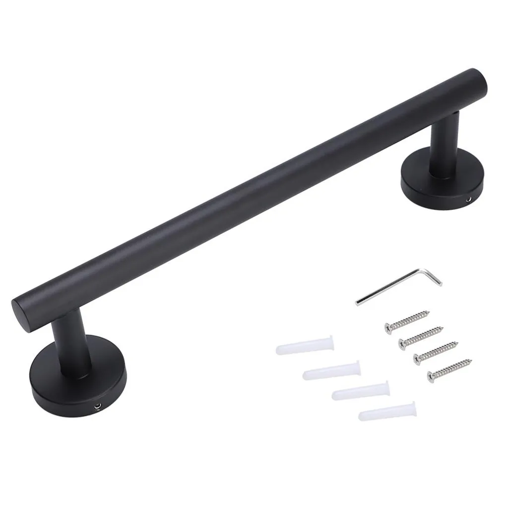 Portasalviette 30 cm Acciaio Nero - Accessorio Bagno Professionale