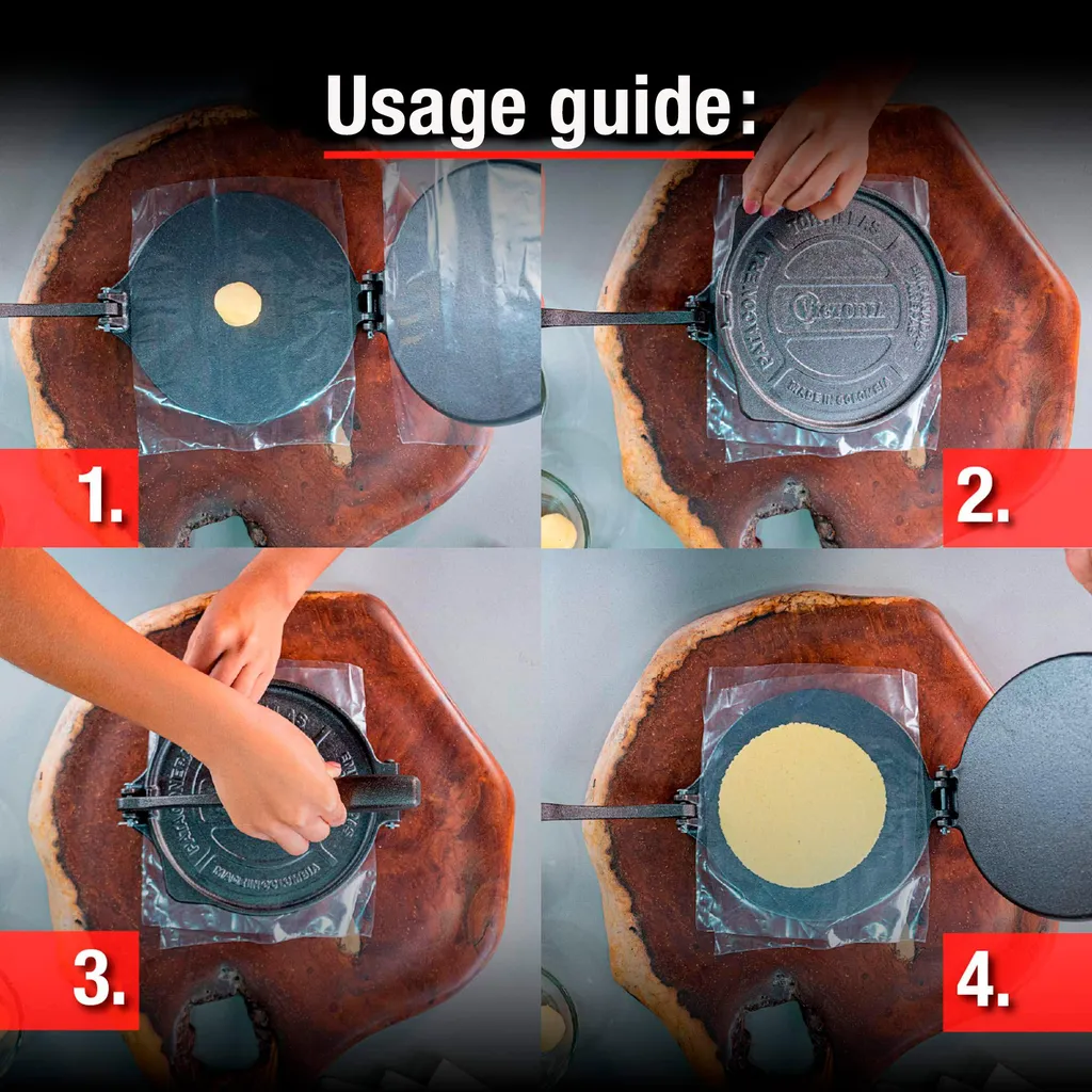 Presse à Tortilla Traditionnelle en Fonte de 20 cm pour Cuisine Latino