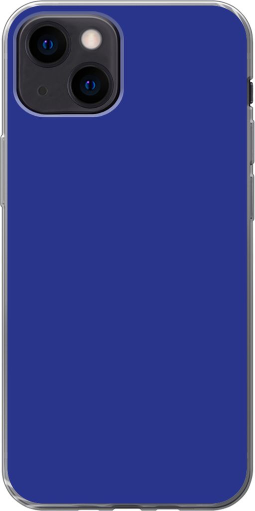 MuchoWow Handyhülle Schutzhülle Hülle für Telefoonhoesje iPhone 13 mini Blau - Einfarbig - Dunkelblau Silikon Softcase Handy Hülle - Softcase