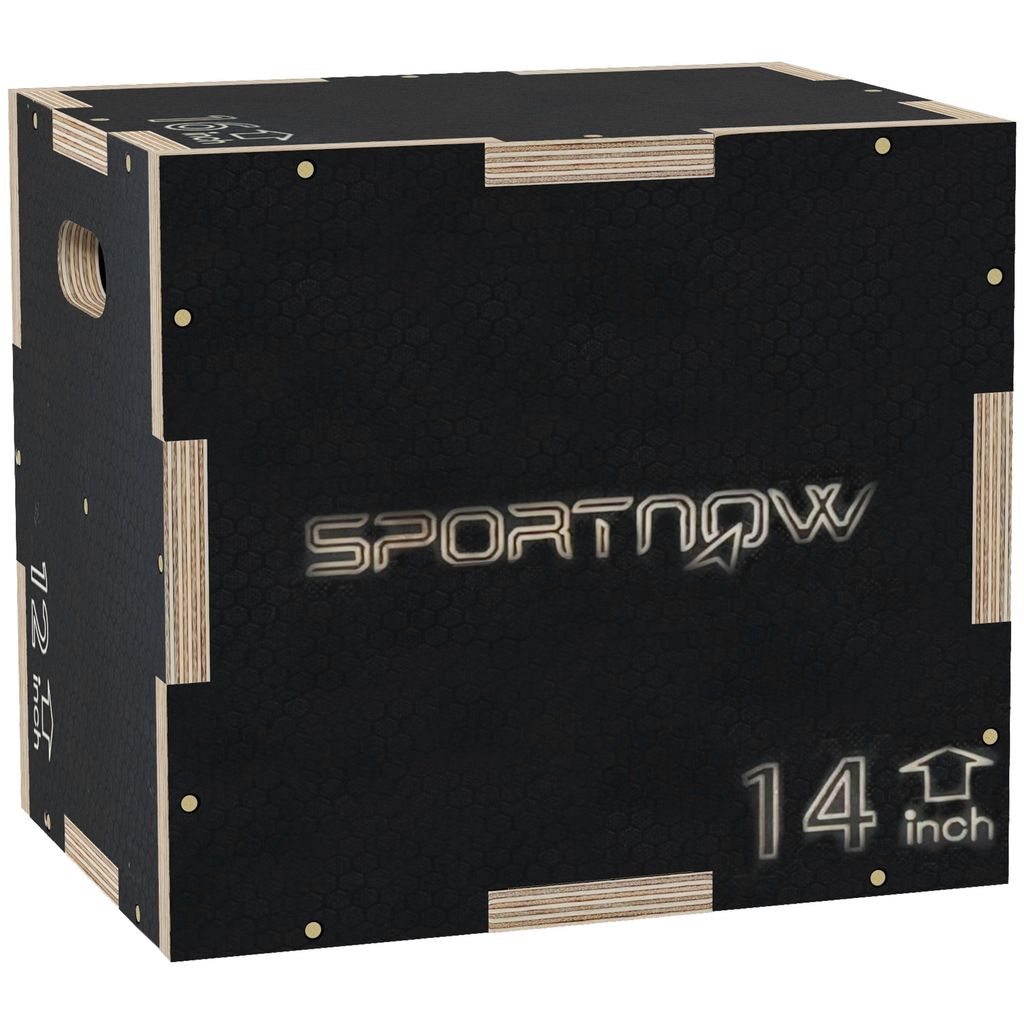 SPORTNOW Box Jump Plyometrie 3 in 1 Jump Box Bodybuilding Fitness & Crossfit Plyobox Gerät für Trainingsbox aus Holz, Höhe 30/35/40 cm, Schwarz