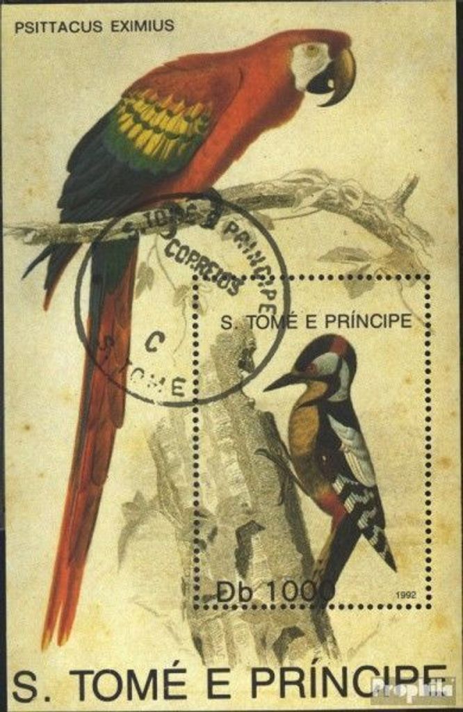 Briefmarken Sao Tome e Principe 1992 Mi Block285 (kompl.Ausg.) gestempelt Vögel