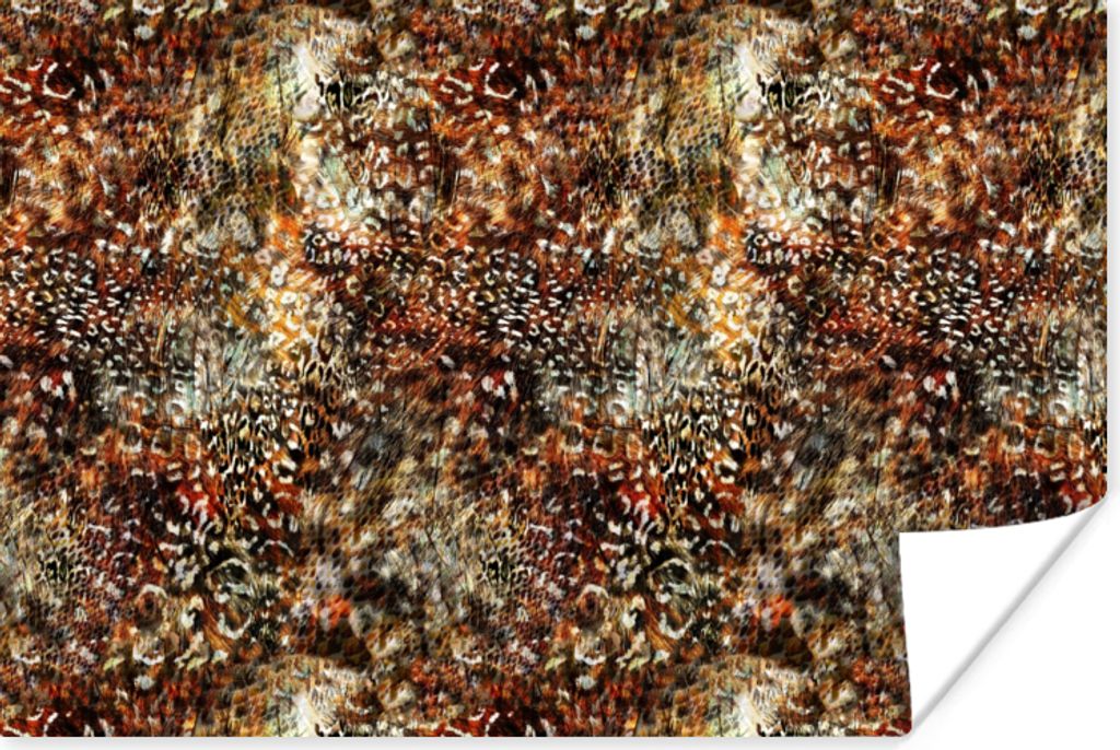 MuchoWow Poster Tierdruck - Tiger - Schlange - Tiere 90x60 cm - Schlafzimmer