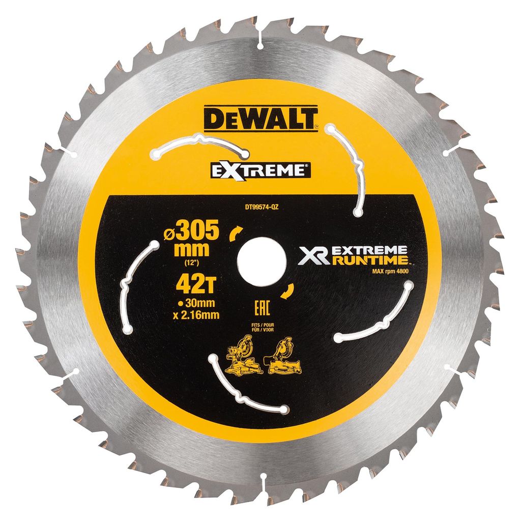 DeWALT Kreissägeblatt DT9957 - Holz Sägeblatt 305x30 mm für Paneelsäge DHS780 - div. Ausführungen Größe:305/30mm 42WZ/FZ