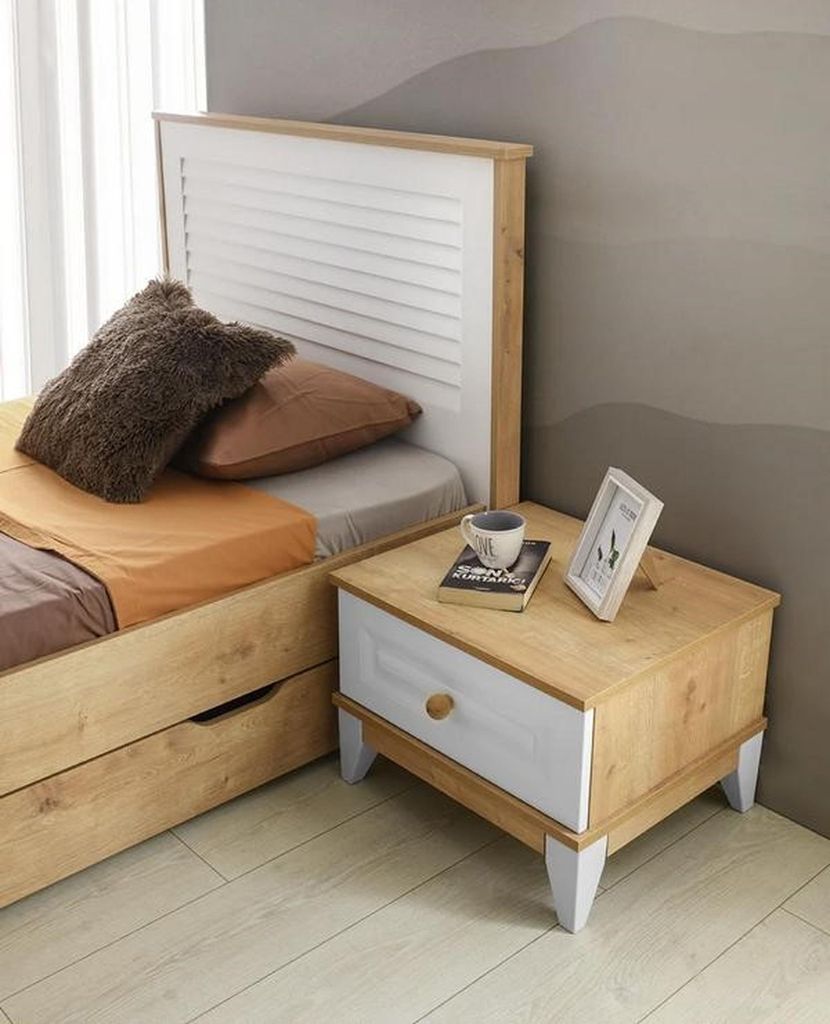 Bett + Nachttisch - Kinderzimmer Schlafzimmer Möbel Betten 2tlg. Set