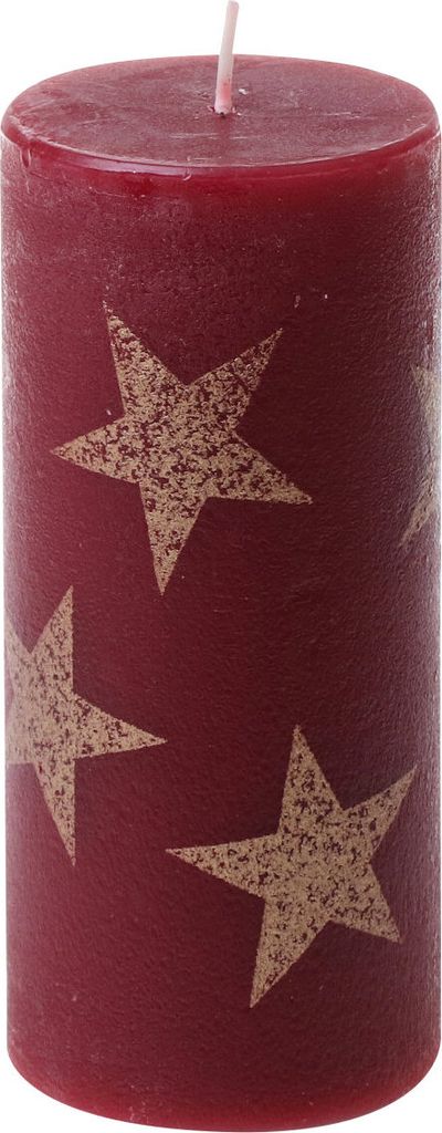 Weihnachtskerzen Stumpenkerze "Multistern" Altrot 150/68 mm