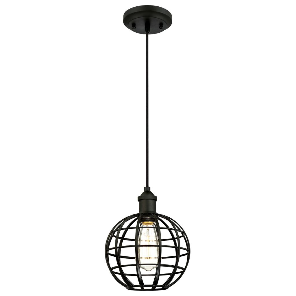 Pendelleuchte Kugel Käfig mattschwarz mit 1 Lichtquelle