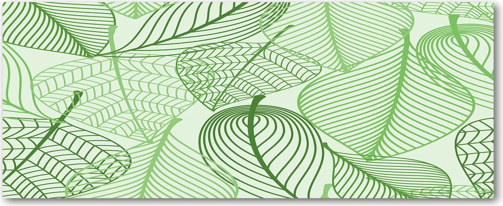 Tulup Leinwandbild - 125x50 cm - Wandkunst - Drucke auf Leinwand - Leinwanddruck - Blumen & Pflanzen - Grün - Blätter Muster