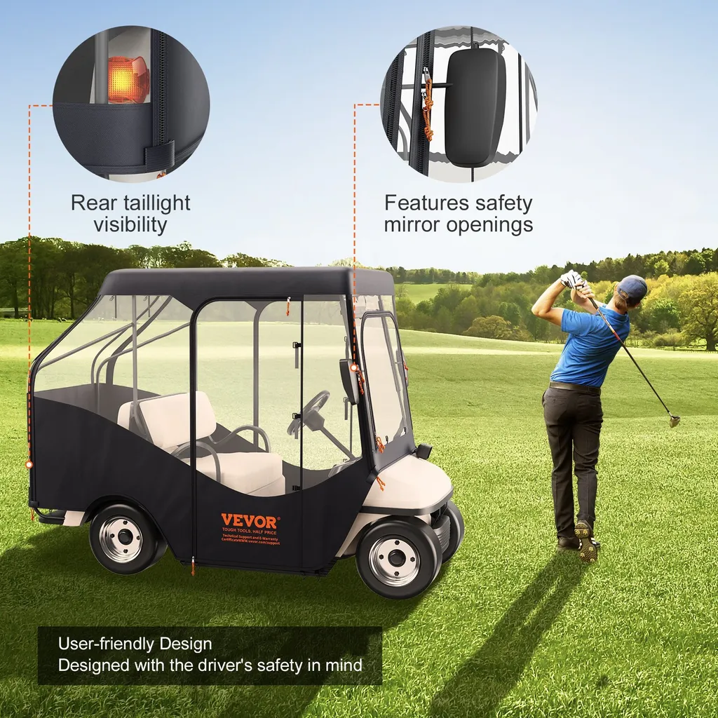 Housse de golf imperméable en polyester 420D - Format compact 4 places - 4