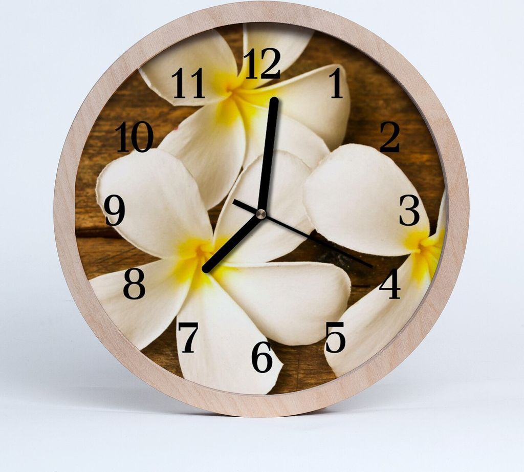 Holzuhr 30fi cm wanduhr - Blumen Blumen
