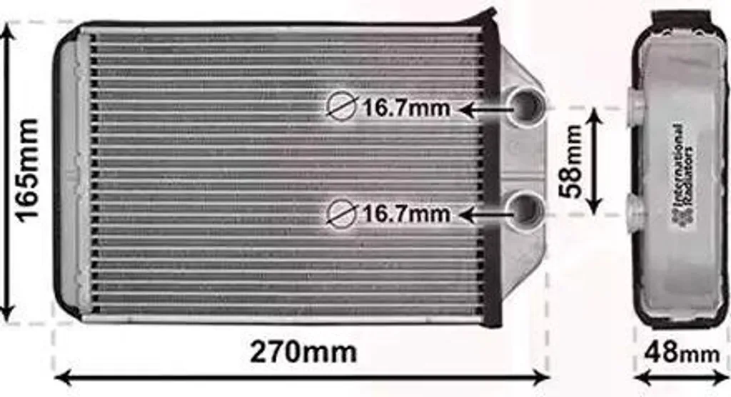 Radiateur Chauffage Aluminium Van Wezel pour Audi A6 Allroad 2006-2011