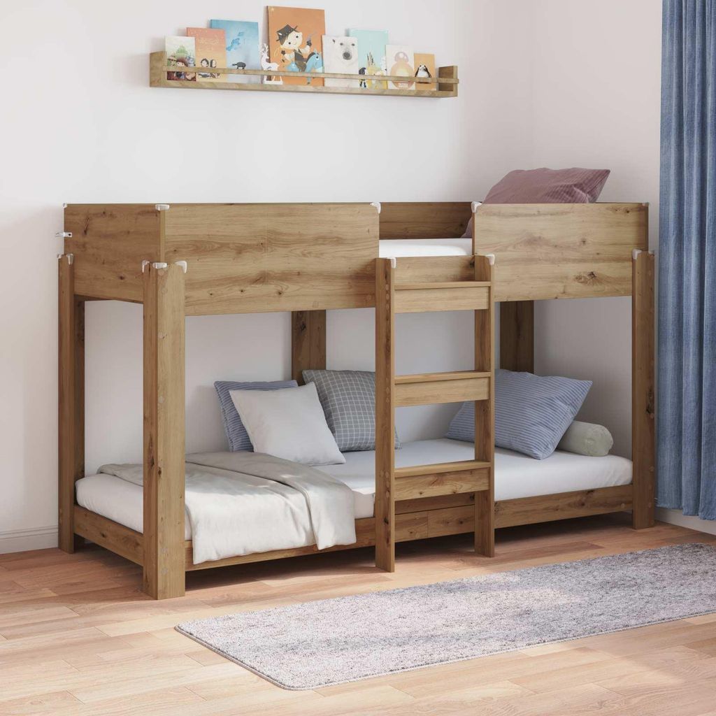 Maison Exclusive - Etagenbett für Kinder Artisan-Eiche 75 x 190 cm Holzwerkstoff
