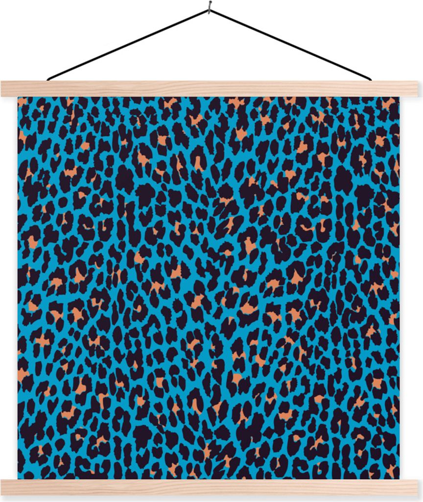 MuchoWow Textilposter Pantherdruck - Tier - Design 60x60 cm mit holzfarbenen Rahmen - Wanddekoration