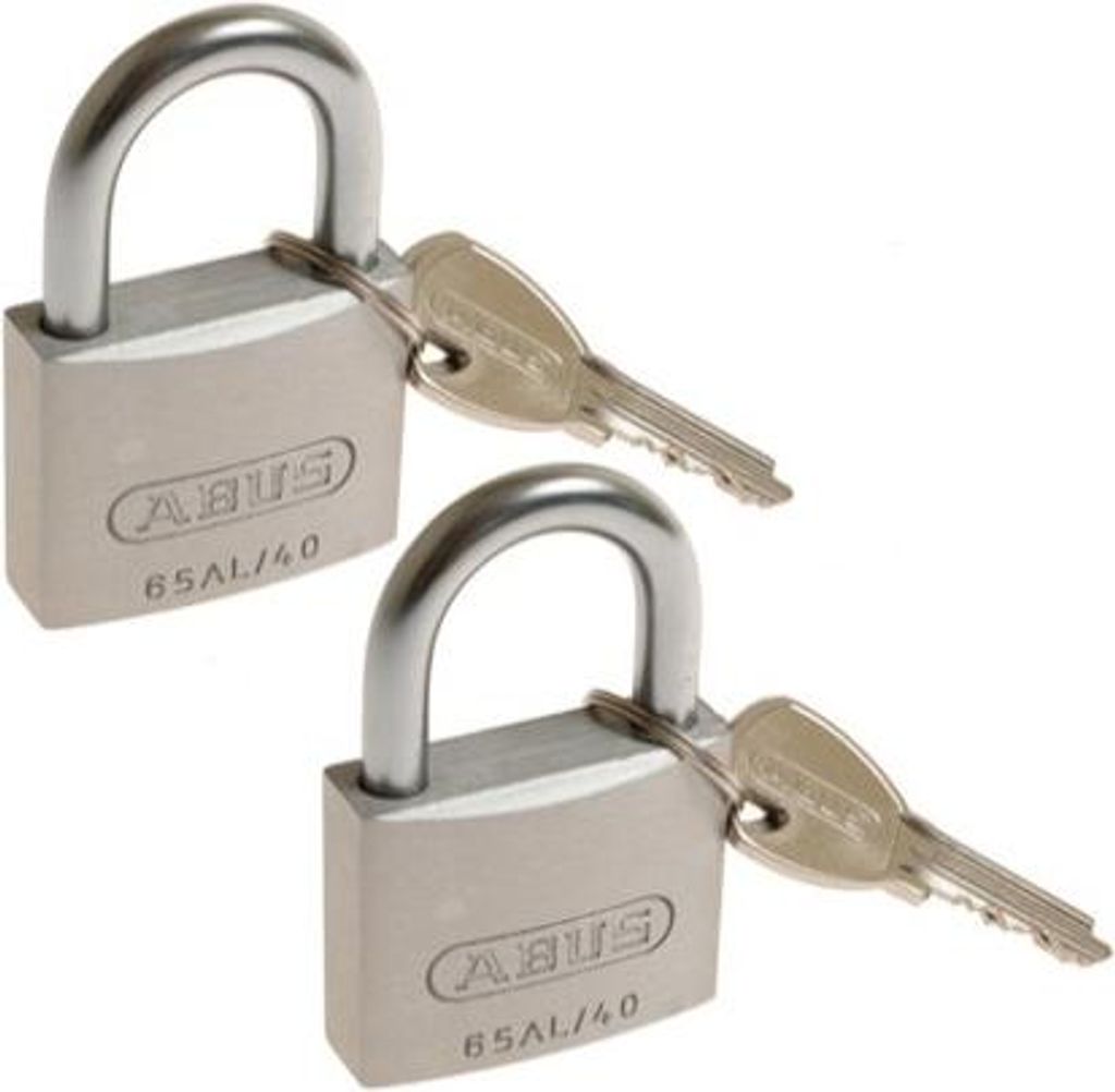 ABUS TITALIUM Vorhängeschlösser (2 Stk.) 40 mm Schlüssel, 3 Schlüssel (727TI/40)