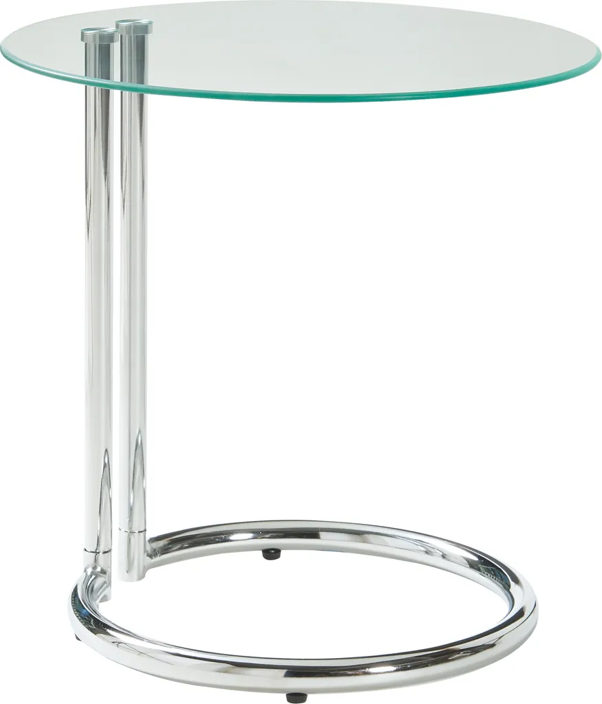 Table d'appoint ronde gain de place verre et chrome Ylivieska Ø45 cm
