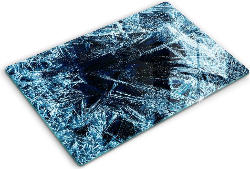 Abdeckung Glas - Küchenabdeckung - 80x52 cm - Abdeckplatte -Struktur aus scharfem Eis