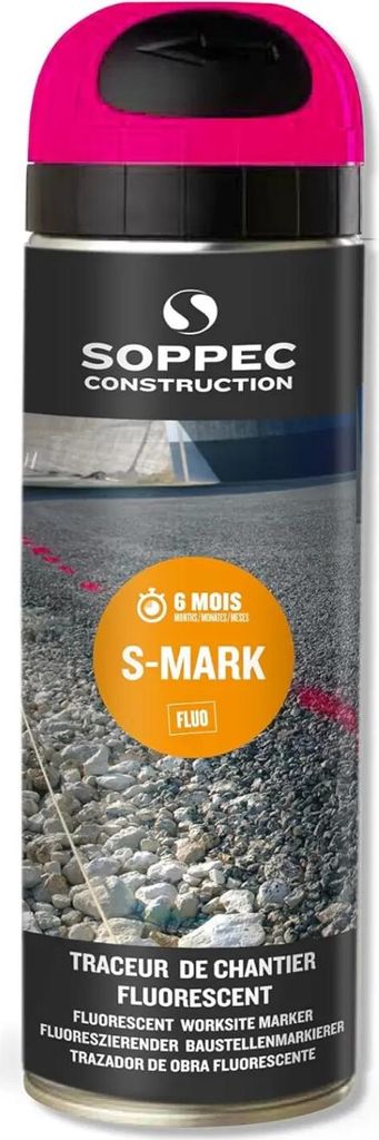 Traceur S-mark Cerise Marquage Temporaire Fluo - Soppec Image du produit 