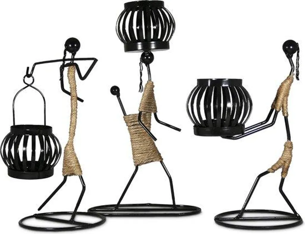 Bougeoirs design en métal noir mat résistants pour décoration chic