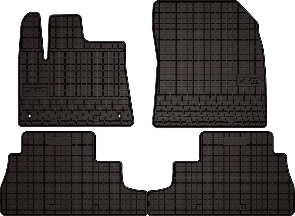 Gummifußmatten passend für Opel Combo E (kombivan, Bj. 2018-) – schwarz, passgenau, mit Befestigungen set 4 Stk. - Gummi-Automatten